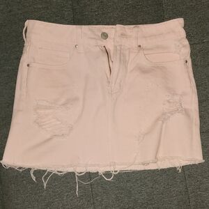 PacSun Light Pink Frayed Mini Skirt